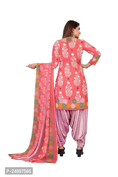 Elegant Multicoloured Crepe Floral Print Dress Material With Dupatta For Women, Pack Of 2-thumb4