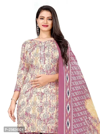 Elegant Multicoloured Cotton Printed Dress Material with Dupatta For Women Pack of 2-thumb4