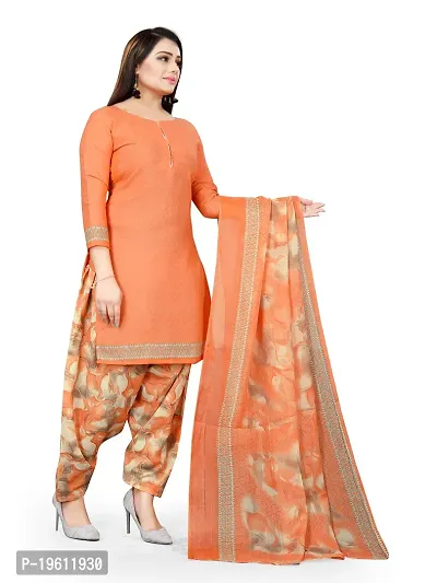 Elegant Multicoloured Crepe Self Design Dress Material with Dupatta For Women-thumb5