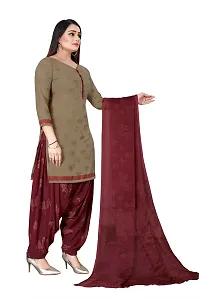 Elegant Multicoloured Crepe Self Design Dress Material with Dupatta For Women-thumb2