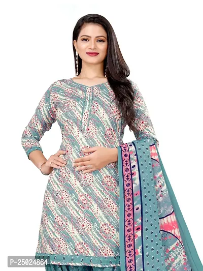 Elegant Multicoloured Cotton Printed Dress Material with Dupatta For Women Pack of 2-thumb2