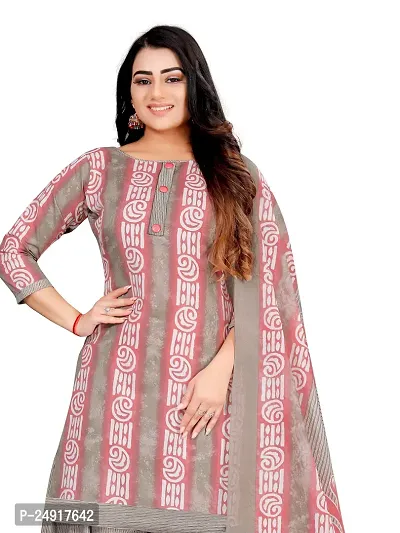 Elegant Multicoloured Cotton Floral Print Dress Material with Dupatta For Women Combo Of 2-thumb2