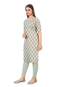 Stylish Grey Crepe Digital Printed A-Line Kurti For Women-thumb3