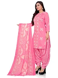 PARADISE PRINTS Women's Cotton Foil Printed Unstitched Salwar Suit Dress Material{Light Pink}-thumb3