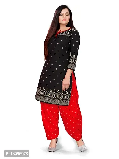 PARADISE PRINTS COTTON UNSTITCHED SALWAR SUIT DRESS MATERIAL FOR WOMEN-{Nature Black}-thumb4