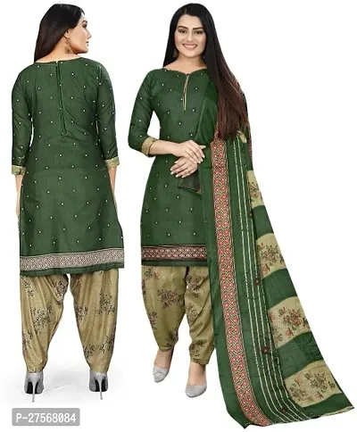 Elegant Cotton Printed Dress Material With Dupatta For Women