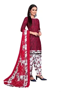 Elegant Multicoloured Crepe Self Design Dress Material with Dupatta For Women-thumb2