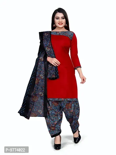 Beautiful Cotton Printed Dress Material with Dupatta For Women-thumb0
