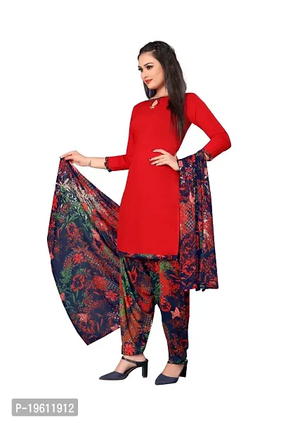 Elegant Multicoloured Crepe Self Design Dress Material with Dupatta For Women-thumb3