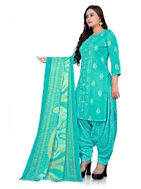 PARADISE PRINTS Women's Cotton Foil Printed Unstitched Salwar Suit Dress Material{Sky Blue}-thumb3