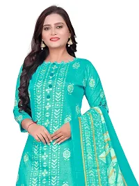 PARADISE PRINTS Women's Cotton Foil Printed Unstitched Salwar Suit Dress Material{Sky Blue}-thumb4