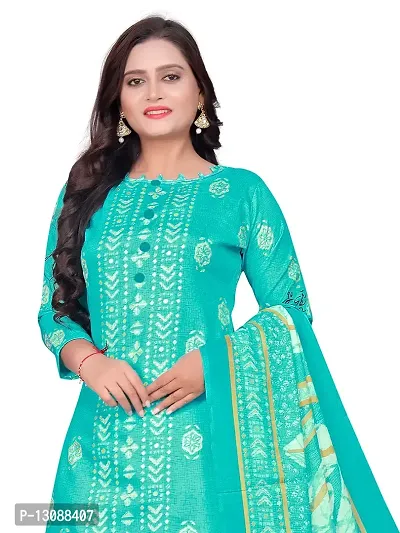 PARADISE PRINTS Women's Cotton Foil Printed Unstitched Salwar Suit Dress Material{Sky Blue}-thumb5