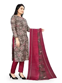 Elegant Multicoloured Cotton Printed Dress Material with Dupatta For Women-thumb1