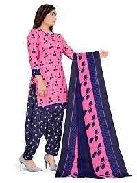 Elegant Pink Cotton Printed Dress Material with Dupatta For Women-thumb2