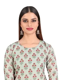 Stylish Grey Crepe Digital Printed A-Line Kurti For Women-thumb4