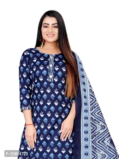 Elegant Multicoloured Cotton Printed Dress Material with Dupatta For Women Pack of 2-thumb4
