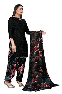 PARADISE PRINTS Crepe Pokla Printed Unstitched Dress Material For Women$$Dark Black$$-thumb2