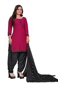 Elegant Multicoloured Crepe Self Design Dress Material with Dupatta For Women-thumb2