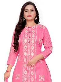 PARADISE PRINTS Women's Cotton Foil Printed Unstitched Salwar Suit Dress Material{Light Pink}-thumb4