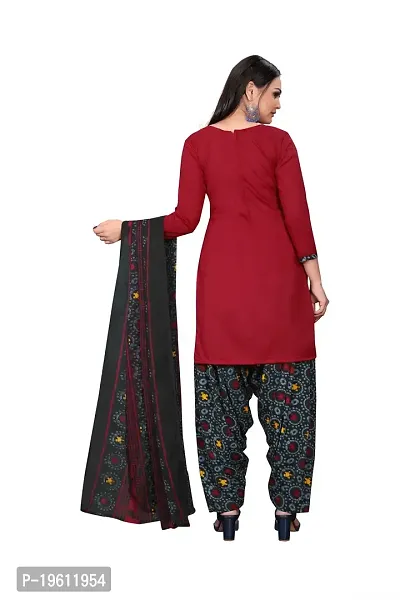 Elegant Multicoloured Crepe Self Design Dress Material with Dupatta For Women-thumb2