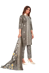 Stylish Prints Cotton Embroidery Unstitched Dress Material For Women-thumb3