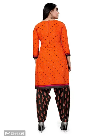 PARADISE PRINTS Cotton Printed Unstitched Dress Material Women  Girl $$Orange-thumb2