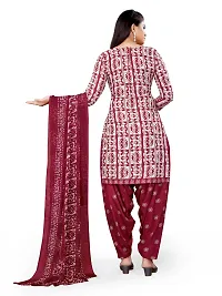 Stylish Maroon Crepe Batik Dress Material With Dupatta For Women-thumb2