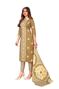 Stylish Prints Cotton Embroidery Unstitched Dress Material For Women-thumb2