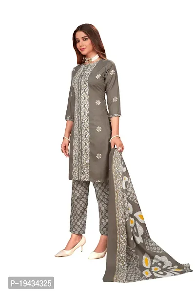 Stylish Prints Cotton Embroidery Unstitched Dress Material For Women-thumb3