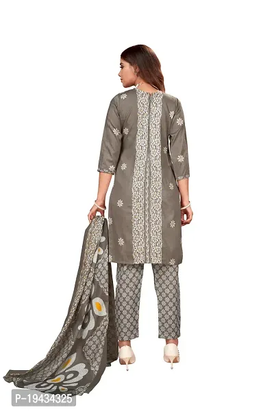 Stylish Prints Cotton Embroidery Unstitched Dress Material For Women-thumb2