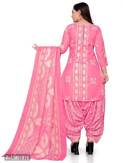 PARADISE PRINTS Women's Cotton Foil Printed Unstitched Salwar Suit Dress Material{Light Pink}-thumb2