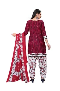 Elegant Multicoloured Crepe Self Design Dress Material with Dupatta For Women-thumb1