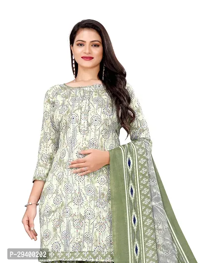 Elegant Multicoloured Cotton Printed Dress Material with Dupatta For Women-thumb2