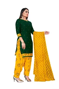 Elegant Multicoloured Crepe Self Design Dress Material with Dupatta For Women-thumb4