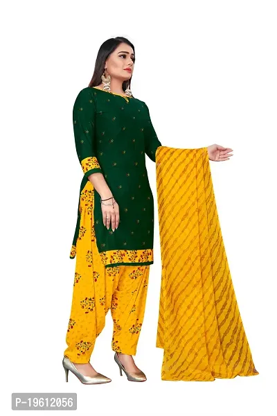 Elegant Multicoloured Crepe Self Design Dress Material with Dupatta For Women-thumb5