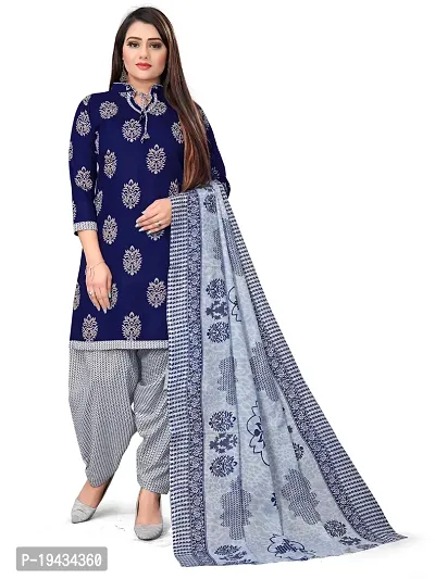 Stylish Prints Cotton Printed Unstitched Dress Material For Women