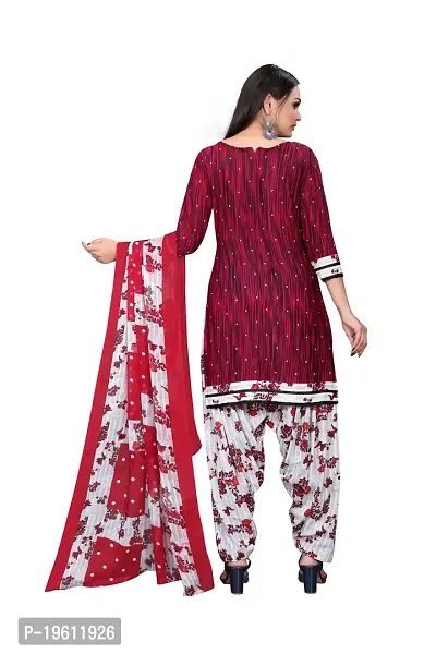 Elegant Multicoloured Crepe Self Design Dress Material with Dupatta For Women-thumb2