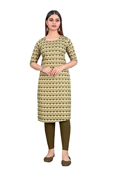 Stylish Crepe Digital Printed A-Line Kurti