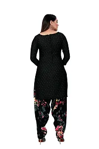 PARADISE PRINTS Crepe Pokla Printed Unstitched Dress Material For Women$$Dark Black$$-thumb1