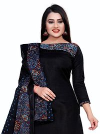 Attractive Cotton Blend Printed Dress Material with Dupatta-thumb1