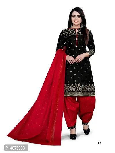 Attractive Cotton Blend Printed Dress Material with Dupatta-thumb0