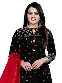 Attractive Cotton Blend Printed Dress Material with Dupatta-thumb1