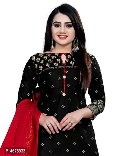 Attractive Cotton Blend Printed Dress Material with Dupatta-thumb2
