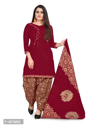 Attractive Cotton Blend Printed Dress Material with Dupatta-thumb0