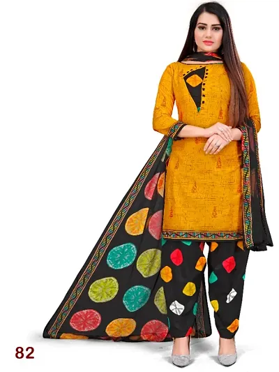 Beautiful Cotton Blend Printed Dress Material with Dupatta