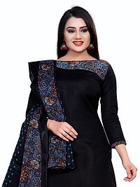 Classic Cotton Blend Solid Dress Material with Dupatta, Combo of 2-thumb1