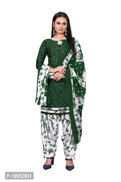 Beautiful Crepe Unstitched Dress Material with Dupatta-thumb0