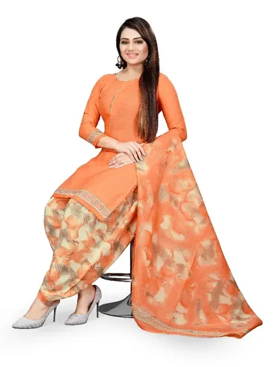 Fancy Womens Cotton Printed Dress Material With Dupatta