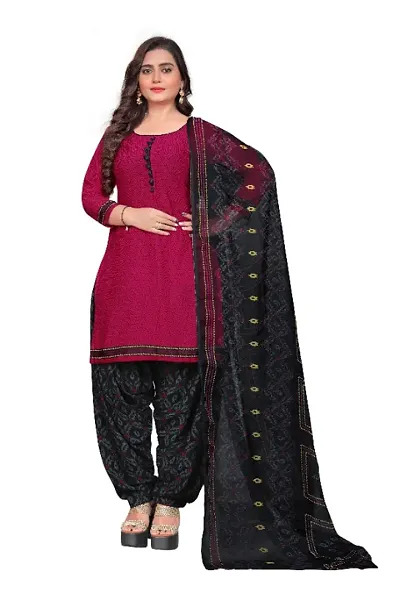 V3 FASHION STUDIO presents the exquisite collection of crepe 3 piece unstitched suit (top,bottom,dupptta) for womens (MAROON)