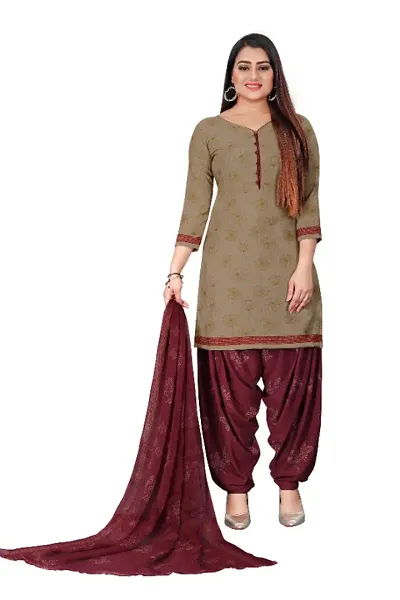 Stylish Crepe Printed Unstitched Suit